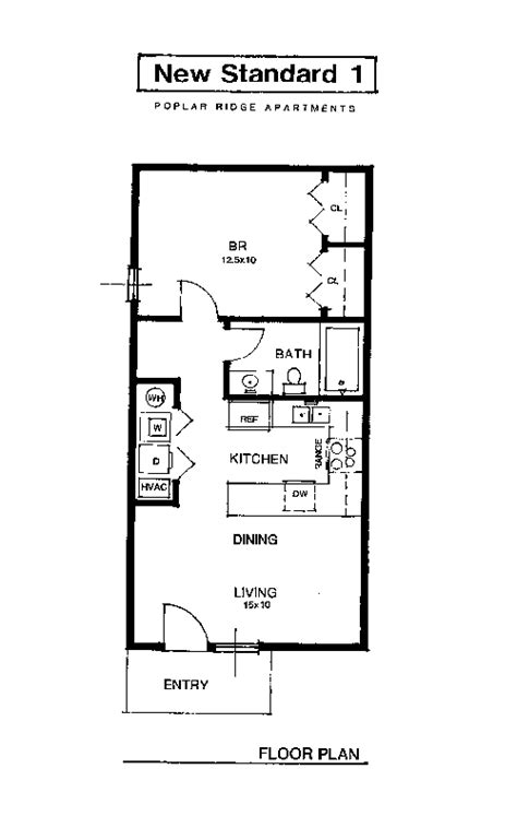 Apartment Rental Layout spacious living oversized closets patio Gray Tennessee