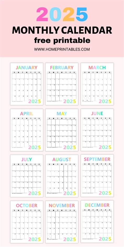 Free 2025 Calendar Printable - Your Best PDF Download! in 2024 ...