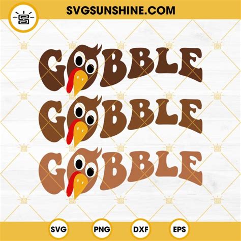 Gobble SVG, Turkey Thanksgiving SVG, Gobble Gobble Gobble SVG Cut File