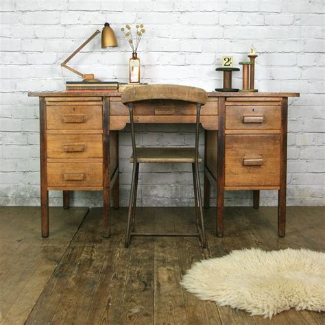 Vintage Oak School Teachers Desk – Mustard Vintage