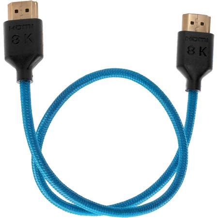 Kondor Blue 17" 8K HDMI 2.1 Nylon Braided Cable for On-Camera Monitor, Blue KB-HDMI2.1