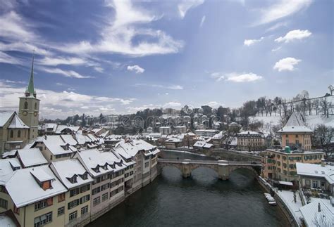 Bern with River Aare in Winter, Switzerland Stock Photo - Image of blue ...