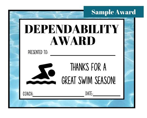 End of Season Swim Team Award Certificates 35 Swimming Awards for End of Season Banquet - Etsy