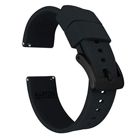 Barton Elite Silicone Watch Bands - Black Buckle Quick Release - Choose Strap Color & Width ...