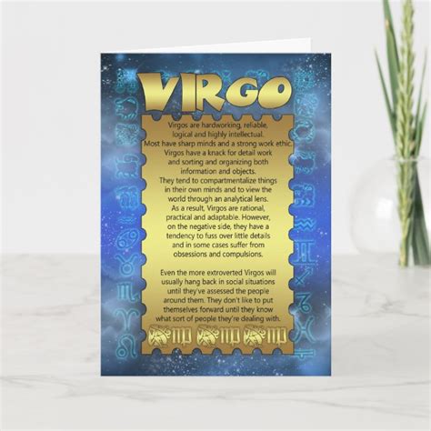 Virgo Birthday Card - Zodiac Birthday Card - Virgo | Zazzle.com