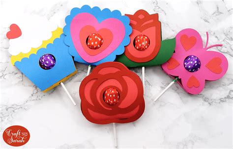 DIY Lollipop Holders 💖 Easy Cricut Valentine Ideas - Craft with Sarah