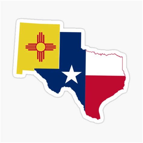 "Texas and New Mexico State Flags" Sticker for Sale by arl13d | Redbubble