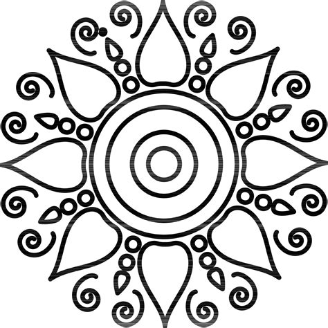 Flower Or Rangoli Icon In Black Outline. 24463943 Vector Art at Vecteezy