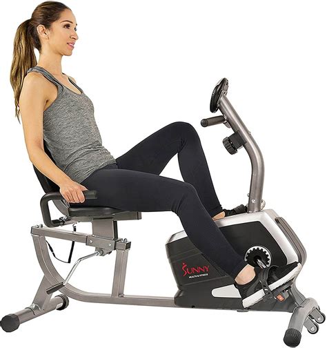 Sunny Health & Fitness Magnetic Recumbent Bike Exercise Bike with ...