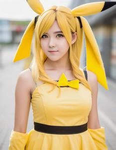 Female Pikachu Cosplay. Face Swap. Insert Your Face ID:1023326