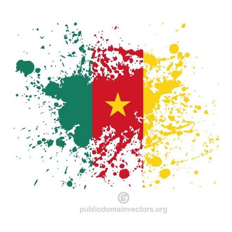 Cameroon flag ink splatter.ai Royalty Free Stock SVG Vector and Clip Art