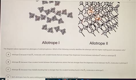 Solved Allotrope ! Allotrope 11 The diagrams above represent | Chegg.com