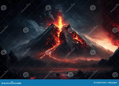 Mount Doom Volcano In Mordor Stock Illustration | CartoonDealer.com #283819342