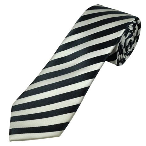 Charcoal Grey & White Striped Men's Tie from Ties Planet UK