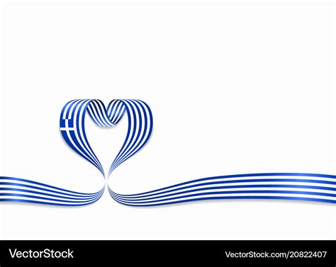 Greek flag heart-shaped ribbon Royalty Free Vector Image