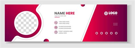 Corporate Modern Email Signature Design template. Email signature template design with red color ...