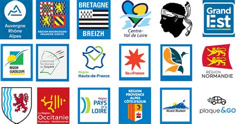 Les logos officiels des Régions pour vos plaques d'immatriculation - Plaque & Go