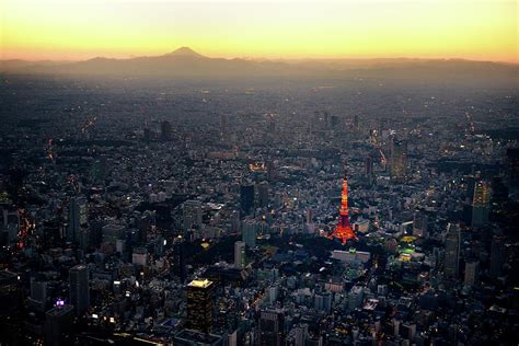 Aerial View Of Tokyo And Mount Fuji Photograph by Vladimir Zakharov ...