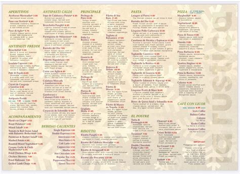 La Rustica Restaurant Doncaster's full menu online