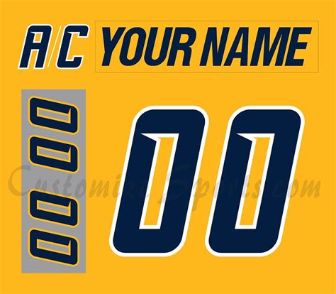 Nashville Predators Customized Number Kit For 2021 Reverse Retro Jersey - Customize Sports