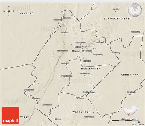 Shaded Relief 3D Map of TAUNG