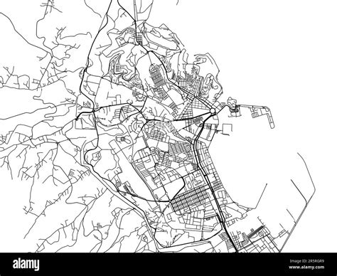 Vector road map of the city of Melilla in Spain on a white background ...