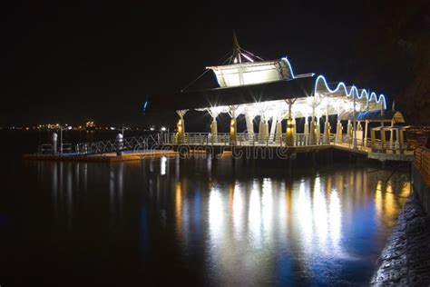 Ferry terminal at night stock image. Image of shipping - 4037441