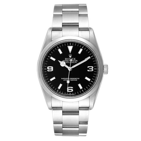 Rolex Explorer I 36mm Black Dial Automatic Steel Mens Watch 114270 ...