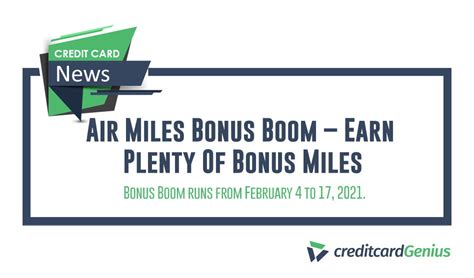 Air Miles Bonus Boom – Earn Plenty Of Bonus Miles | creditcardGenius