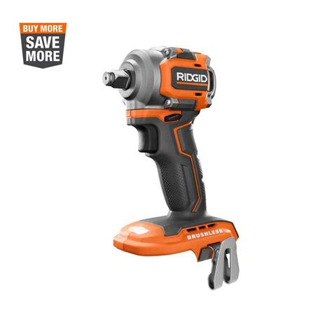 Ridgid 18v subcompact lithium ion cordless brushless 1 2 in impact ...