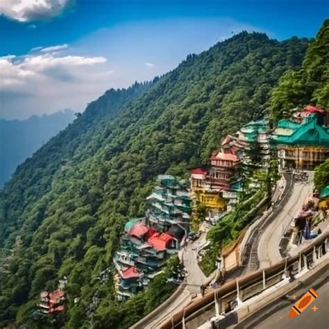 Aerial view of shimla mall road and ridge on Craiyon