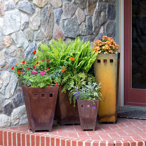 Large Rustic Metal Planter Outdoor Aesthetic Garden | Etsy