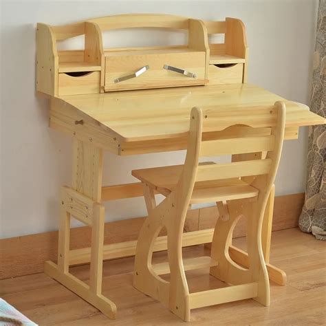 Solid wood Children Furniture Sets Children Furniture children study desk &chair&bookcase sets ...