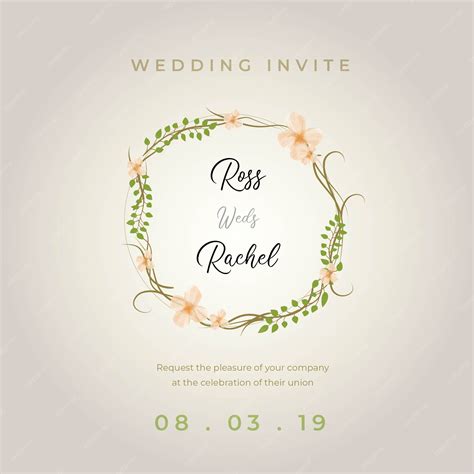 Premium Vector | Floral wedding invite