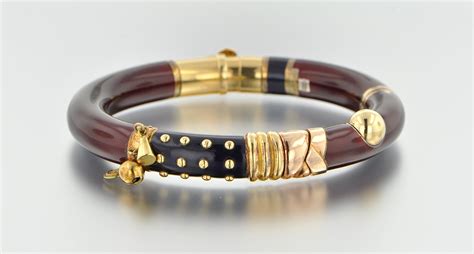 An Enamel, 18k Gold, Sterling Silver Bangle Bracelet by Le Nouvelle Bague, 09.10.09, Sold: $793.5