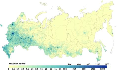 Population density map of Russia (I spent a lot of time on it) : r ...