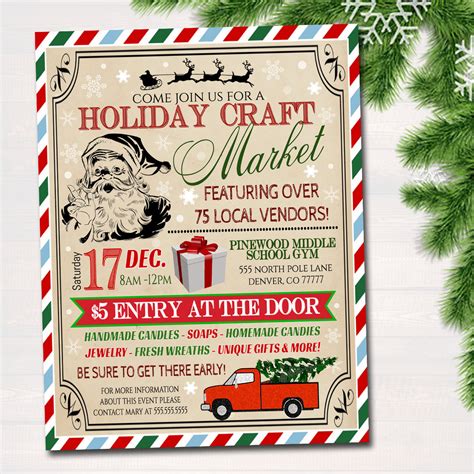 Holiday Craft Fair Flyer - Christmas Craft Show Invitation – TidyLady Printables