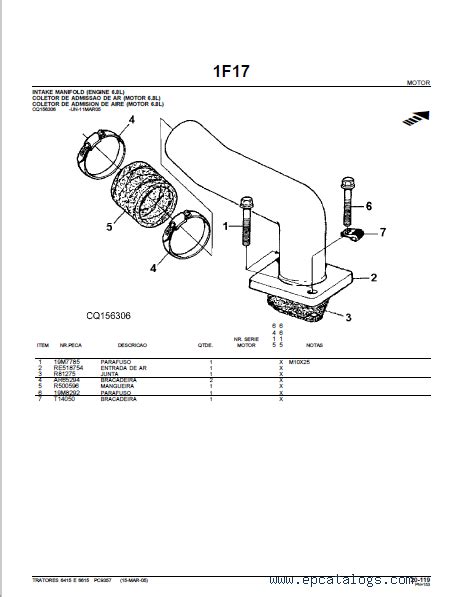 John Deere 6415 e 6615 Tractors Parts Catalog