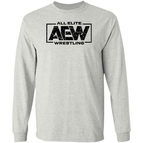 Aew Live Merch Aew Black Logo Grey Shirt - Spoias