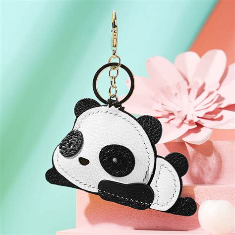 Lambskin Panda Keychain Pendant DIY Kit | Cute DIY Keychain Kits ...