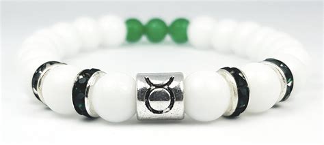 Taurus's White Finest Birthstone Bracelet | Zodiac Sign Jewelry ...