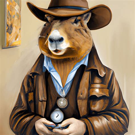 Capybara in Cowboy Clothes · Creative Fabrica