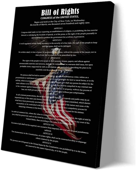 Amazon.com: Us Constitution And Bill Of Rights Poster Quotes Wall Art ...