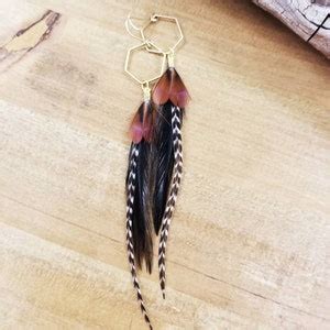 Feather Earrings, Boho Feather Earrings, Western Earrings, Fall Earrings, White Feather Earrings ...