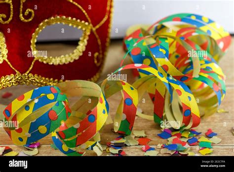 Venetian Carnival Mask With Garlands No Text Stock Photo - Alamy