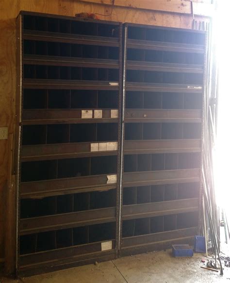 Lot - 2 metal bolt bins - 36" x 87" each, 12" depth