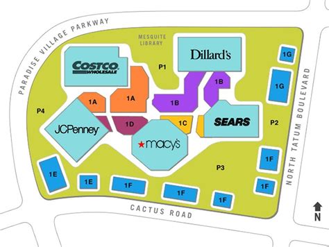 Paradise Valley mall map - Map of paradise Valley mall (Arizona - USA)