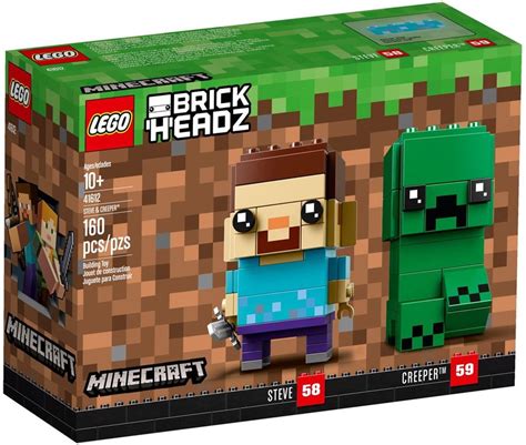 New Lego BrickHeadz Minecraft Steve & Creeper 41612 10+ Building Toy - Walmart.com