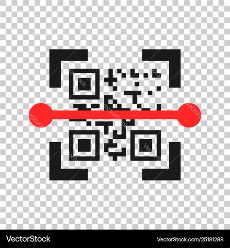 Qr code scan icon in transparent style scanner id Vector Image