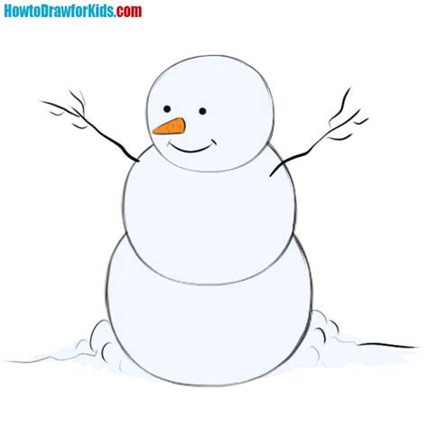 Cute Snowman Drawing For Kids